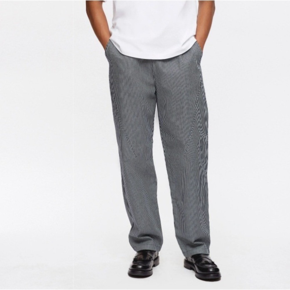 KOTN‎ 100% Cotton Navy/Ivory Stripes Field Pants S